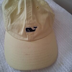 Vineyard Vines Yellow Baseball Cap with Navy Whale Logo